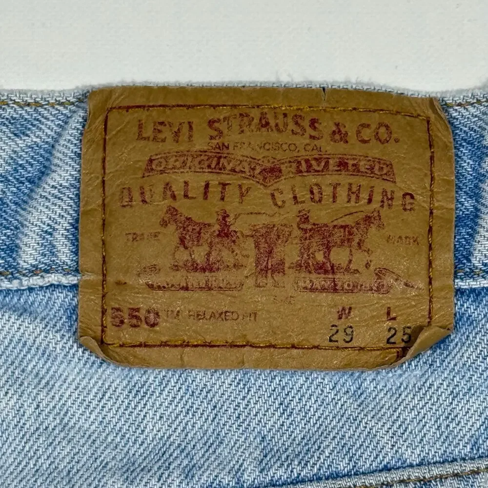 Vintage Levi’s 550 Jeans Light Wash Distressed USA 29x25 Y2K - Picture 6 of 8